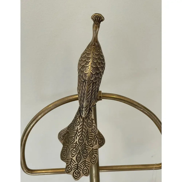 Anthropologie Brass Ida Peacock Towel Stand Bath - Picture 4 of 8